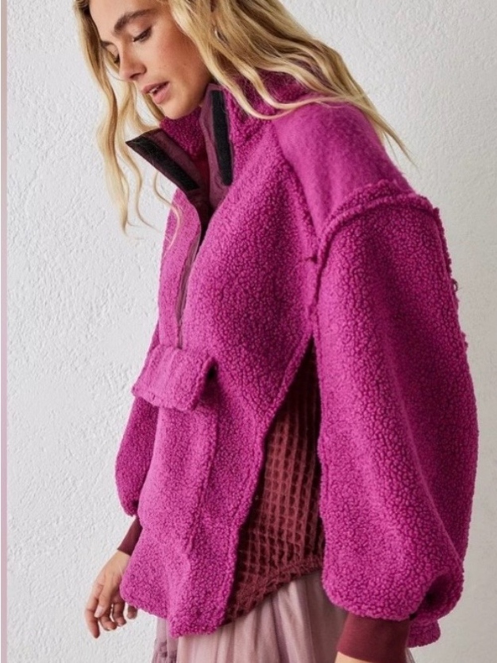 BDG Sherpa Mock Fleece Pullover Jacket Womens Small